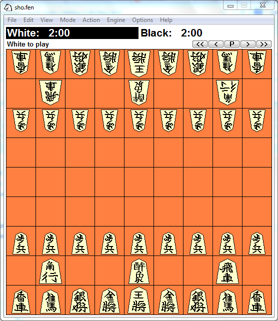 Characteristic mobements of pieces on Shogi board